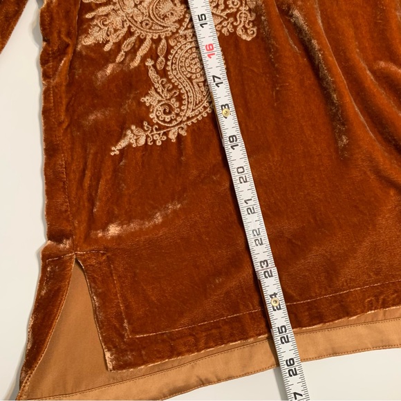 Sundance Rust Velvet Tunic with Cream Embroidery - Picture 9 of 13